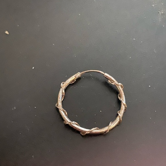 Small Silver Hoop Earrings - Picture 4 of 4